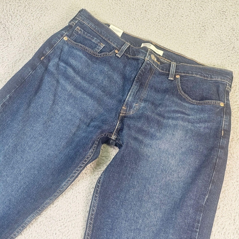 Signature By Levi Strauss & Co. Jeans Mens 36x34 Blue Relaxed Straight Denim